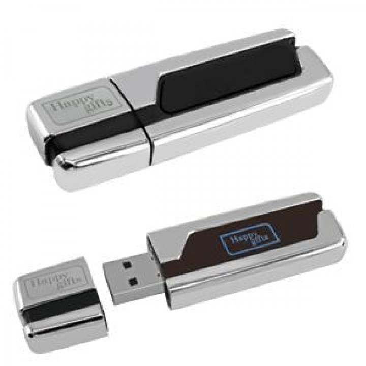 USB flash-память с подсвечивающимся логотипом (4Gb), 7,2х2,3х0,8 см, пластик, лазерная гравировка